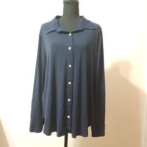 Franne Golde Navy Katherine Button down Shirt